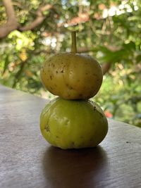 Close-up of fruits on table