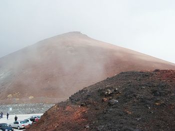 View of volcanic mountain against sky