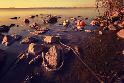 High angle view of beach