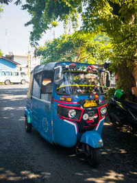 Cars on road in city