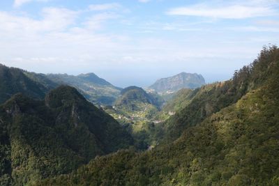 Scenic view of mountains against sky