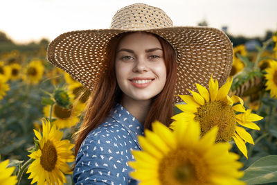 Portrait of woman wearing hat