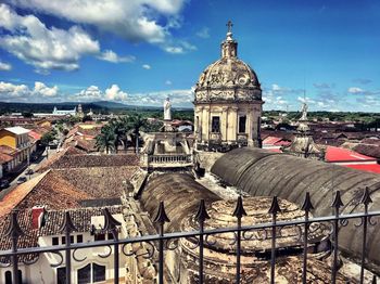 Panoramic view of temple against sky