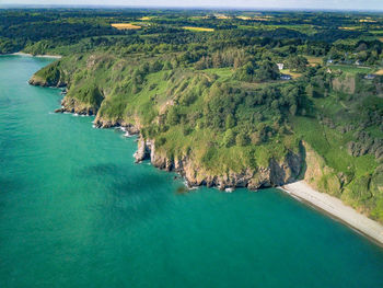 High angle view of bay