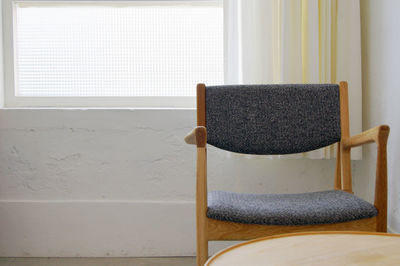 Close-up of chair at home