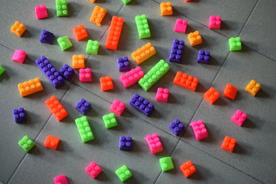 Close-up of colorful toys