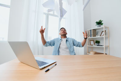 Business colleagues working on table