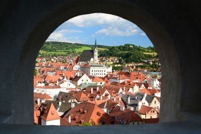 High angle shot of townscape