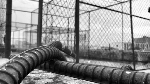 Close-up of cropped chainlink fence