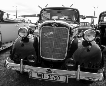 Cars parked on road