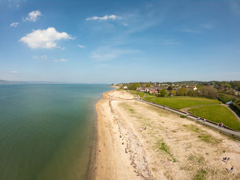 Scenic view of beach against sky