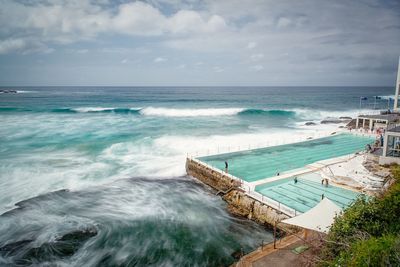 Furious sea by bondi icebergs pool