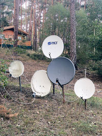View of empty chairs on field