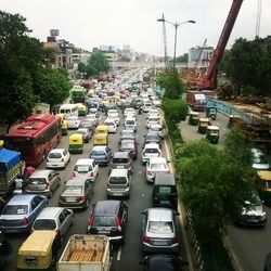 Traffic on road in city