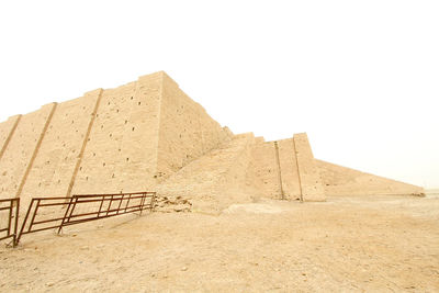 Low angle view of built structure against clear sky