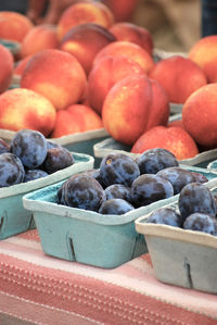 Close-up of fruits for sale at market stall