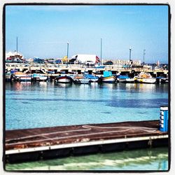 Boats in harbor