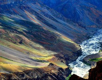 Scenic view of mountains during autumn