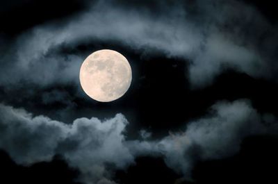 Low angle view of moon in sky