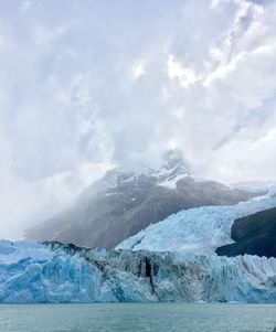 Scenic view of mountains against sky during winter