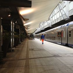 Empty railroad station platform