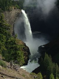 Scenic view of waterfall