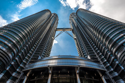 Low angle view of modern building against sky