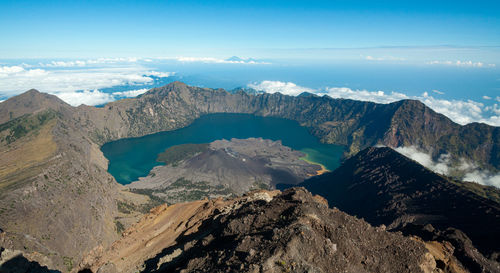 Panoramic view of mountains against sky