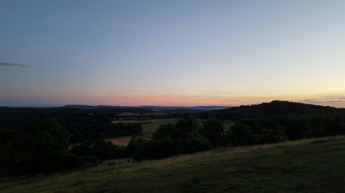 Scenic view of landscape against clear sky