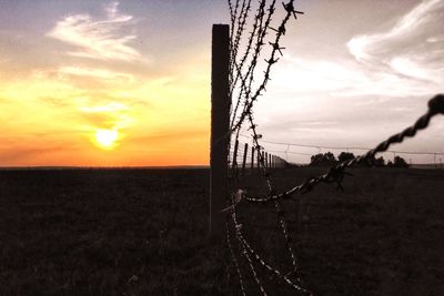 Scenic view of landscape at sunset