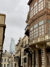 Flame towers from baku old town