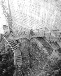 High angle view of abandoned steps