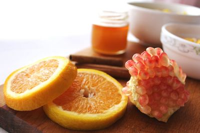 Close-up of fruits on table