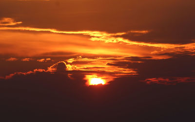 Low angle view of sky during sunset