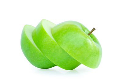 Close-up of apple against white background