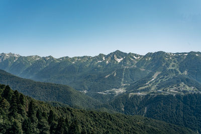 Scenic view of mountains against clear sky