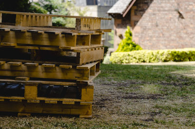 Stack of stones on field