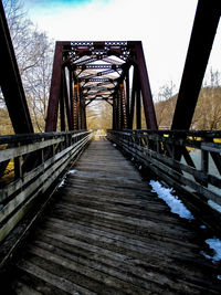 Bridge over footbridge against sky