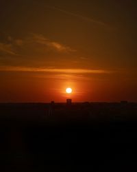 Scenic view of silhouette landscape against sky during sunset