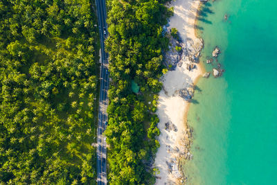 High angle view of swimming pool at beach