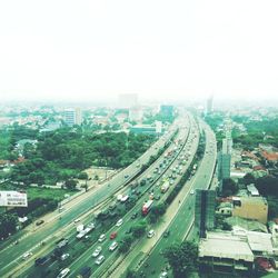 High angle view of cityscape against sky