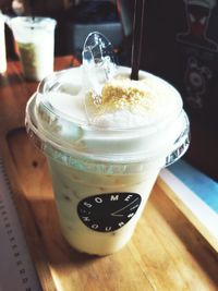 Close-up of coffee on table