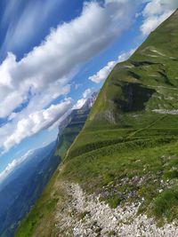 Scenic view of land against sky