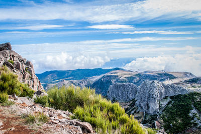 Scenic view of mountains against sky