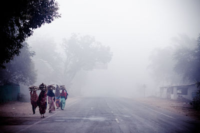 People walking on road