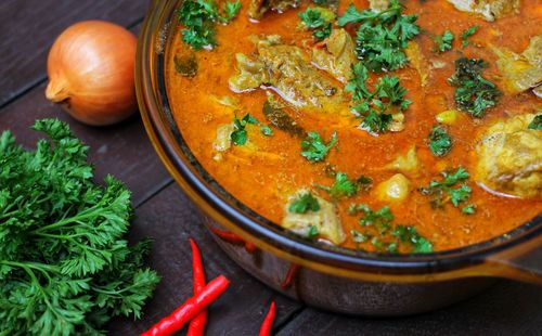 Delicious chicken curry soup