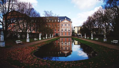 Reflection of buildings in water