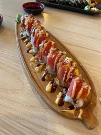 Close-up of food on table