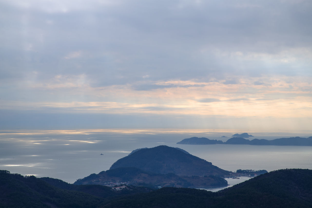 SCENIC VIEW OF MOUNTAIN RANGE AGAINST SKY DURING SUNSET