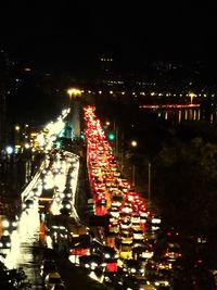 Illuminated street light at night